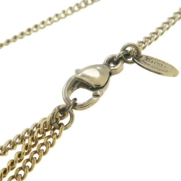 CHANEL CC Logos Rhinestone Necklace 24" Gold Tone - Picture 7 of 8